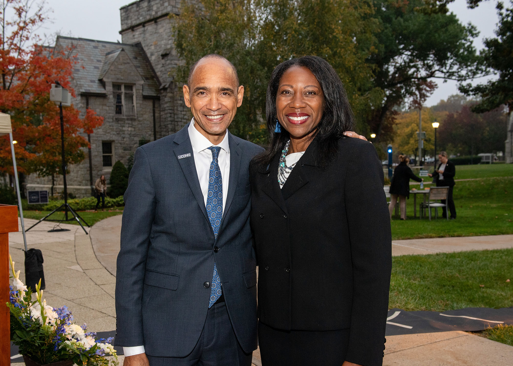 UConn President Andrew Agwunobi and UConn Law Dean Eboni S. Nelson at UConn Law Founders' Day